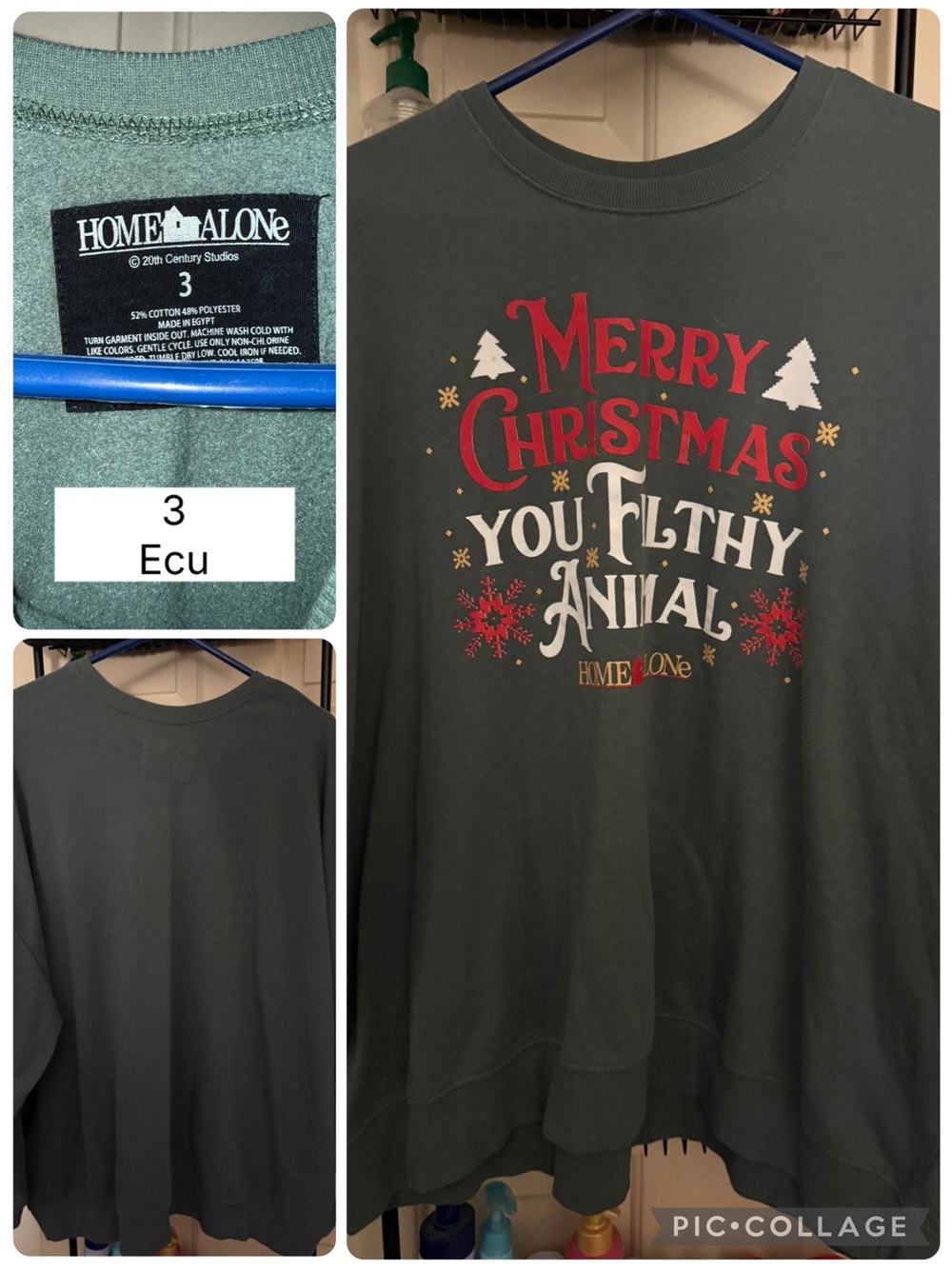 torrid Green 'Merry Christmas You Filthy Animal' Holiday Sweatshirt
